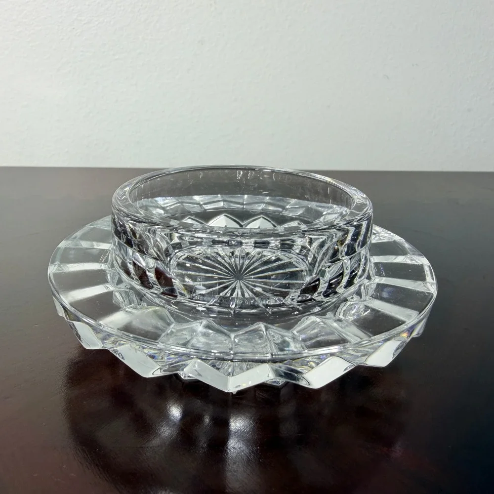 Vintage Mikasa Salina Crystal Individual Butter Dish Dome Lid Butter Cloche
